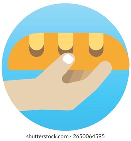 A simple, clean, and modern graphic representation of a loaf of bread, perfect for food-related themes, bakeries, or culinary content. This design is versatile and easily recognizable.