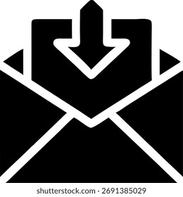 Ein einfaches, sauberes und modernes Symbol, das eine eingehende E-Mail oder eine neue Benachrichtigung darstellt. Ideal für Websites, Apps und digitale Schnittstellen, die Kommunikation kennzeichnen.