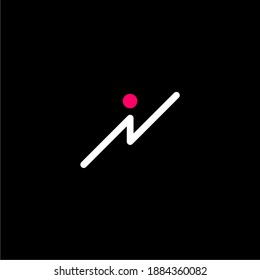 simple clean modern letter i n north logo