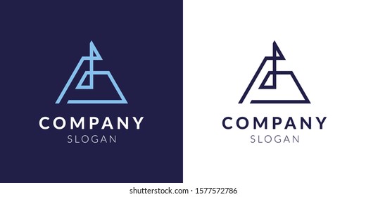 Simple clean modern letter A triangle logo. Editable geometric vector design template for company and business