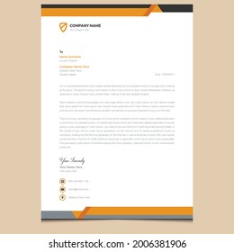 Simple clean modern letterhead template. Corporate identity letterhead design. Professional abstract editable unique creative business style letterhead design template for company project.  