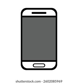 A simple, clean, and modern line art icon of a smartphone.