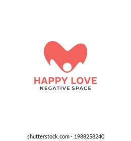 simple and clean modern logo design for happy love