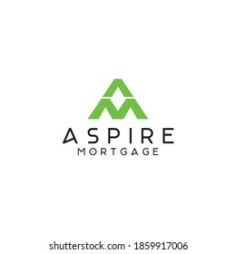 simple, clean and modern A and M  letter logo design.vector icon illustration inspiration sign
