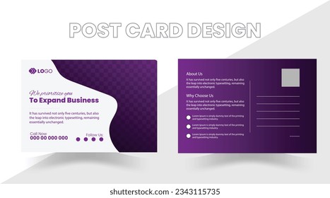 Simple and Clean Modern Minimal Postcard Template, Business Postcard Layout, Professional Corporate business post card template design, Innovative Solution Agency Business Post Card Design.