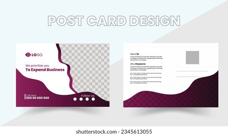 Simple and Clean Modern Minimal Postcard Template, Business Postcard Layout, Professional Corporate business post card template design, Innovative Solution Agency Business Post Card Design.