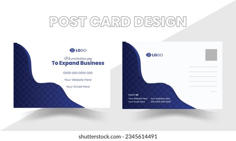 Simple and Clean Modern Minimal Postcard Template, Business Postcard Layout, Professional Corporate business post card template design, Innovative Solution Agency Business Post Card Design.