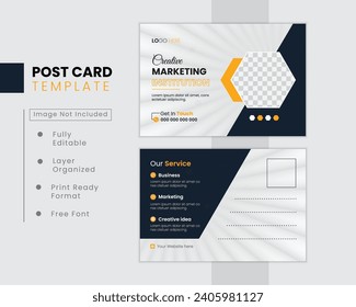 Simple and Clean Modern Minimal Postcard Template.