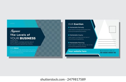  Simple and Clean Modern Minimal Postcard Template,  Corporate postcard design template. Business Postcard Layout