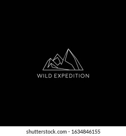 Simple clean and modern mountain adventure logo design