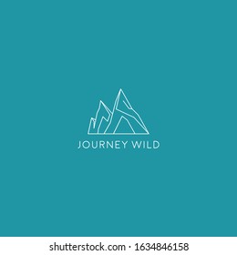 Simple clean and modern mountain adventure logo design