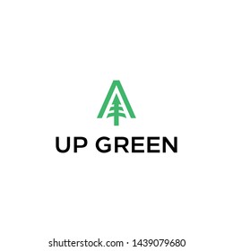 simple, clean, modern, unique and fun logo design illustration inspiration with tree and arrow for building, real estate, construction, landmark, environment, etc
