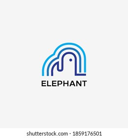 simple, clean and modrn monoline logo design. vector elephant icon illustration inspiration