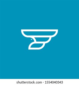 simple and clean monogram falcon/eagle logo