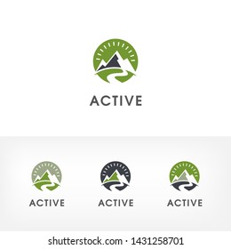 Simple and clean mountains logo design. Vector image.
