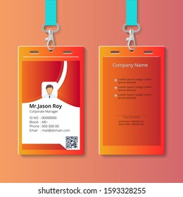 Simple and Clean multi color ID Card Design Template with mock up 