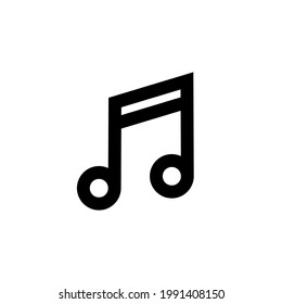 Simple And Clean Music Notes Outline Icon Vector