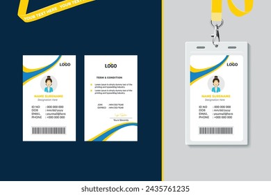 Plantilla de diseño de tarjeta de identificación de Office simple y limpia