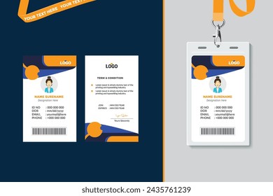 Plantilla de diseño de tarjeta de identificación de Office simple y limpia