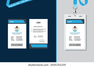 Plantilla de diseño de tarjeta de identificación de Office simple y limpia