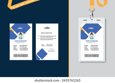 Simple and Clean Office ID Card Design Template