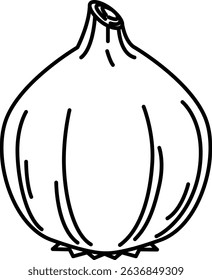 Simple and Clean Onion Line Art