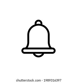 Simple Clean Outline Bell Notification Vector Icon for Apps, Website or Anything