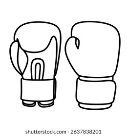 Simple and clean outline of boxing gloves in a flat minimal style. Perfect for sport icons, fitness apps, martial arts templates, or vector illustrations.