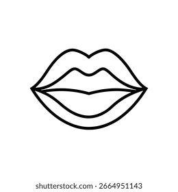 A simple, clean outline icon of a lip, presented in isolation on a white background.