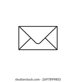 Un icono de contorno simple y limpio de un sobre cerrado y sellado para correo electrónico o mensajería privada.