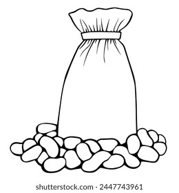 Simple and clean outline vector icon of a peanut package, ideal for various graphic design applications.