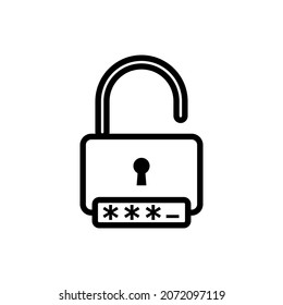 Simple And Clean Padlock Code, Password Vector Icon Illustration