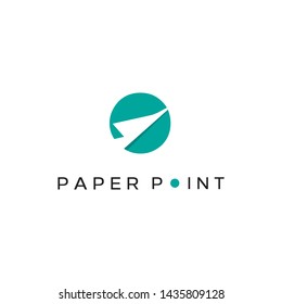 simple and clean paper plane logo design with circle