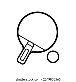 Simple And Clean Ping Pong Outline Vector Icon Illustration