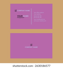 Simple and Clean Pink Business Card Template for Corporate Use
