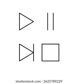 Simple and clean play icon vector featuring a classic triangle shape, ideal for media controls, video interfaces, mobile apps, web design, and digital buttons.