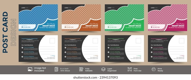 Simple clean post card template bundle design