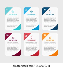 Simple and Clean Presentation Business Infographic Design Template with 6 Bars of Options