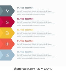 Simple and Clean Presentation Business Infographic Design Template with 5 Bar of Options