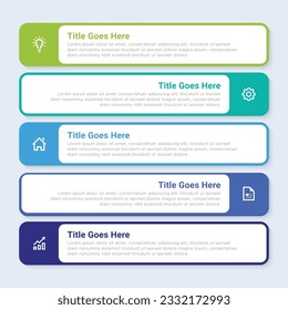 Simple and Clean Presentation Business Infographic Design Template with 5 Bar of Options