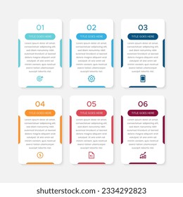 Einfache und saubere Präsentation - Infografische Design-Vorlage für Unternehmen mit 6 Bars Optionen