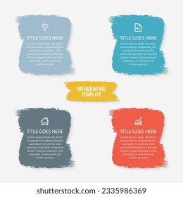 Simple and Clean Presentation Business Infographic Design Template with 4 Bar of Options