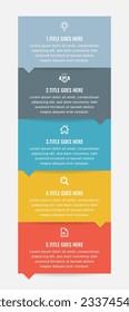 Simple and Clean Presentation Business Infographic Design Template with 5 Bar of Options
