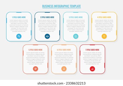 Simple and Clean Presentation Business Infographic Design Template with 7 Bar of Options