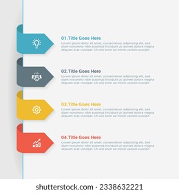 Simple and Clean Presentation Business Infographic Design Template with 4 Bar of Options