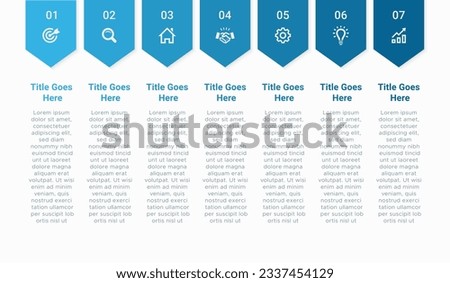 Simple and Clean Presentation Business Infographic Design Template with 7 Bar of Options