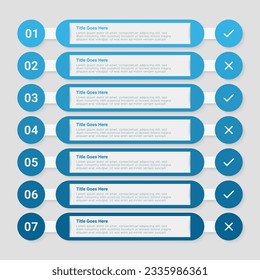 Simple and Clean Presentation Circular Business Infographic Design Template with 7 Bar of Options
