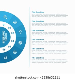 Einfache und saubere Präsentation Circular Business Infografik Design Template mit 6 bar Optionen