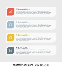 Simple and Clean Presentation Horizontal Lines Business Infographic Design Template with 4 Bar of Options