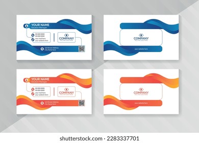 Diseño de tarjetas simples y limpias para impresión Profesional Creativo Moderno Vector de doble cara Plantilla de tarjeta de presentación.Diseño de diseño de diseño de diseño